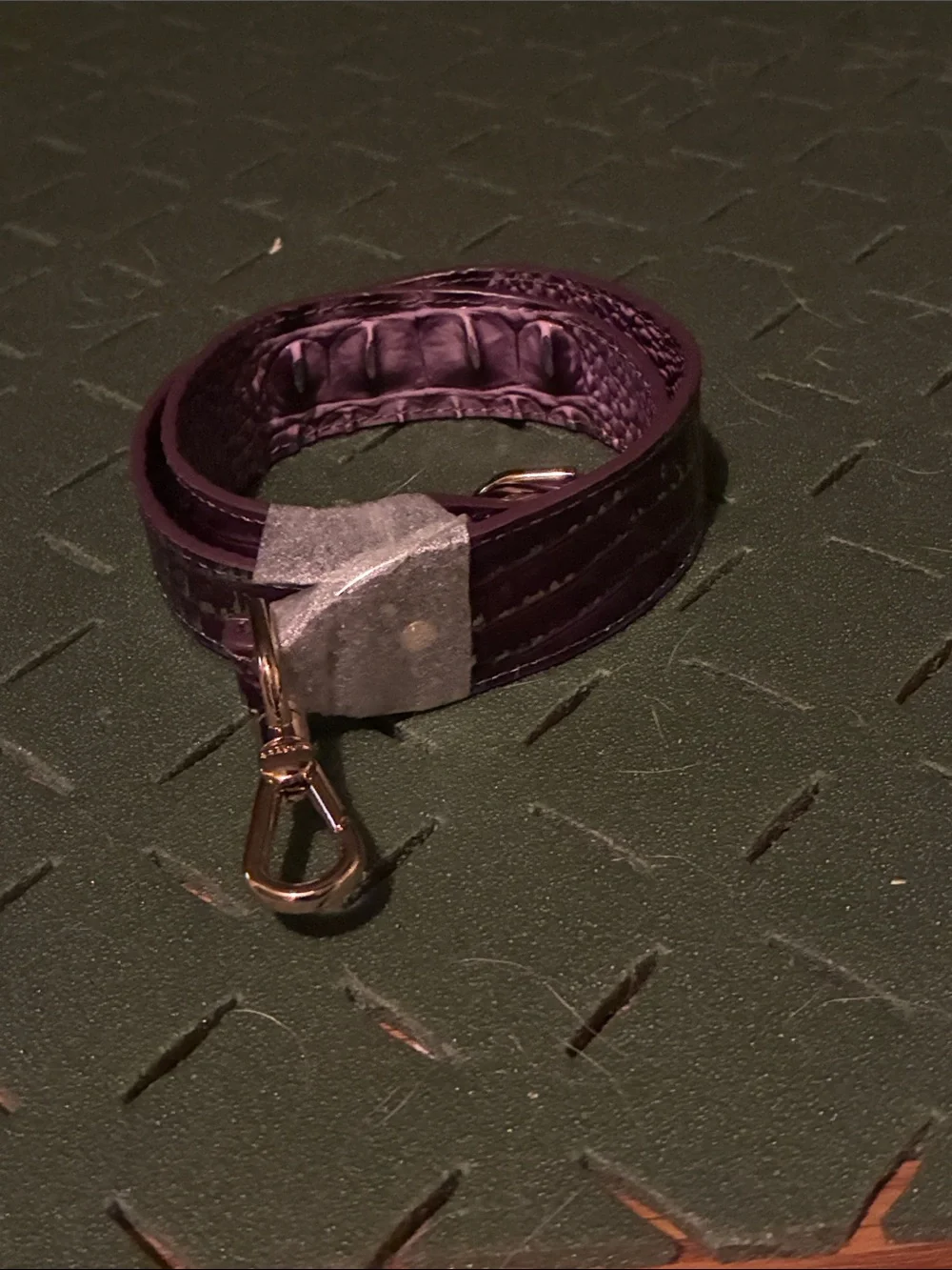 BRAHMIN Purple Textured Leather purse Strap w gold clasps - NEW